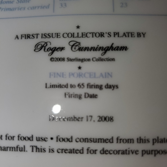 08 Democratic Primaries 1st Ed Collectible Plate - Picture 7 of 8